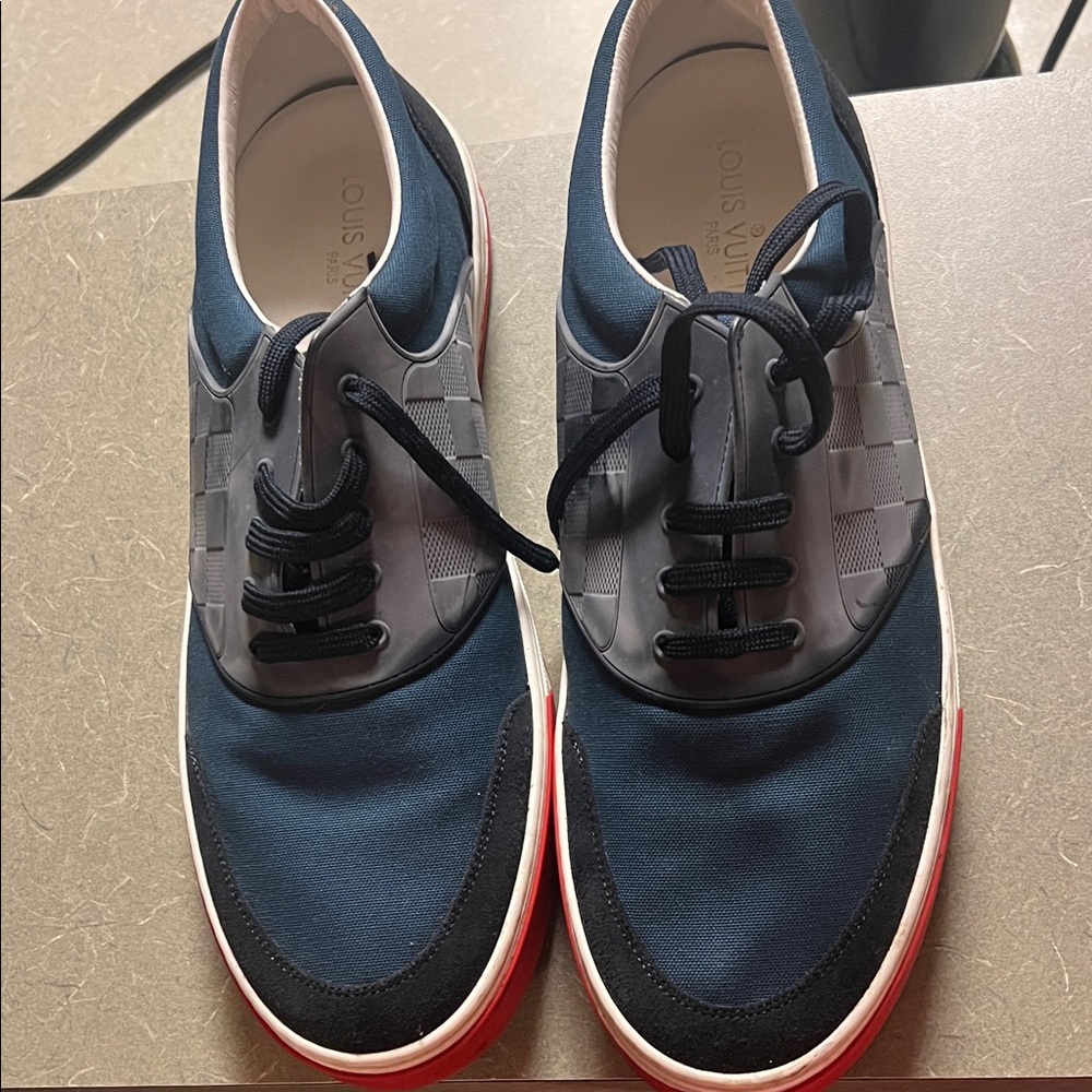 Louis Vuitton Men's Blue and Black Sneakers